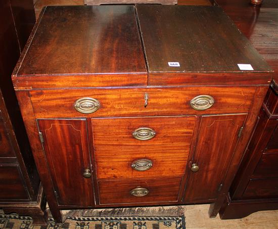 George III inlaid mahogany gentlemans dressing chest